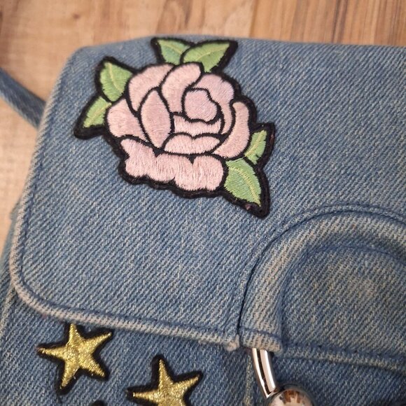 Embroidered Patch whimsical Jean Purse - Picture 11 of 13